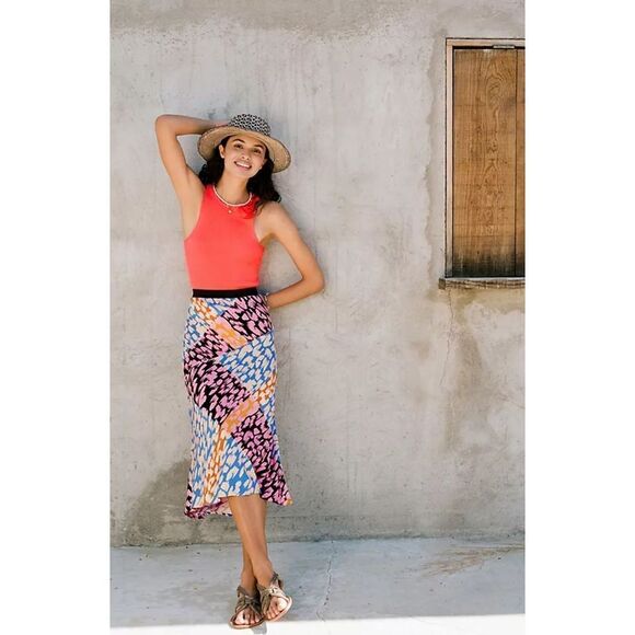 Anthropologie Corey Lynn Calter Bias Midi Skirt M - Picture 1 of 12